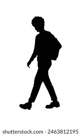 walking people silhouette. walking man silhouette. walking men isolated on white background. Vector illustration. men walking illustration. hand drawn.