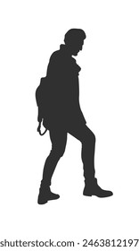 walking people silhouette. walking man silhouette. walking men isolated on white background. Vector illustration. men walking illustration. hand drawn.