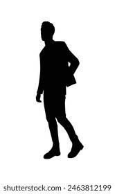 walking people silhouette. walking man silhouette. walking men isolated on white background. Vector illustration. men walking illustration. hand drawn.