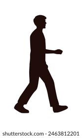 walking people silhouette. walking man silhouette. walking men isolated on white background. Vector illustration. men walking illustration. hand drawn.