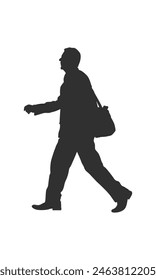 walking people silhouette. walking man silhouette. walking men isolated on white background. Vector illustration. men walking illustration. hand drawn.