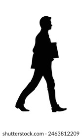 walking people silhouette. walking man silhouette. walking men isolated on white background. Vector illustration. men walking illustration. hand drawn.