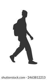 walking people silhouette. walking man silhouette. walking men isolated on white background. Vector illustration. men walking illustration. hand drawn.