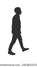 walking people silhouette. walking man silhouette. walking men isolated on white background. Vector illustration. men walking illustration. hand drawn.