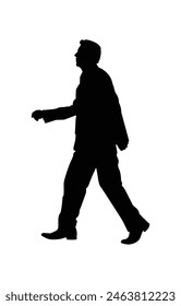 walking people silhouette. walking man silhouette. walking men isolated on white background. Vector illustration. men walking illustration. hand drawn.