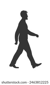 walking people silhouette. walking man silhouette. walking men isolated on white background. Vector illustration. men walking illustration. hand drawn.