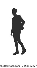 walking people silhouette. walking man silhouette. walking men isolated on white background. Vector illustration. men walking illustration. hand drawn.