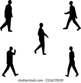 Walking People Silhouette Vector Minimal Simple Stock Vector (Royalty ...