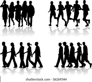 Walking People- vector work 1