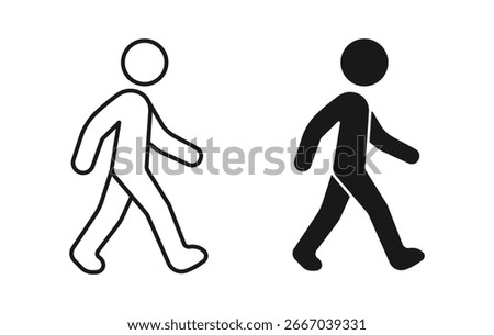 Walking person icon. Man on walk vector illustration.