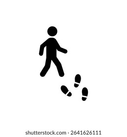 Walking Person Leaving Footprint Trail for a Journey Symbol