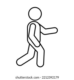 icono lineal de persona caminante aislado
