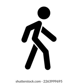 Walking person silhouette icon. Walker. Vector.