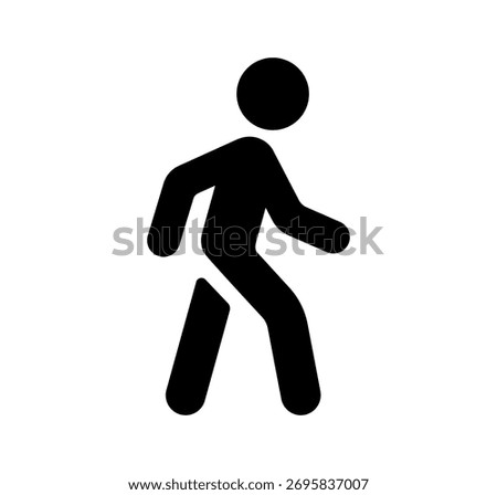 Walking person silhouette vector icon illustration