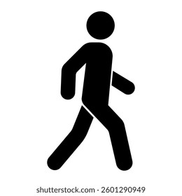 Walking person symbol. Pedestrian vector flat illustration