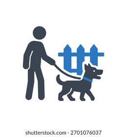 Walking pet dog Icon Isolated On White Background 
