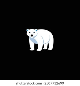 Walking polar bear logo or icon