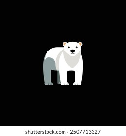 Walking polar bear logo or icon