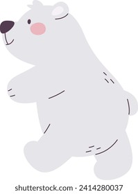 Walking Polar Bear Vector Illustration