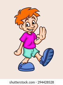 Walking Pose - Happy Young Boy
