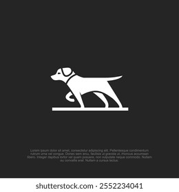 walking running dog pug simple minimalist modern logo vector illustration, pet shop, pet care logo