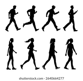 Walking and Running Silhouette Pack
