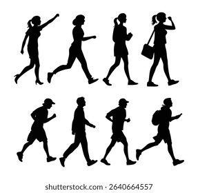 Walking and Running Silhouette Pack