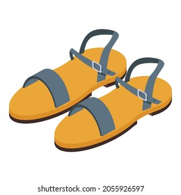 Walking sandals icon. Isometric of walking sandals vector icon for web design isolated on white background