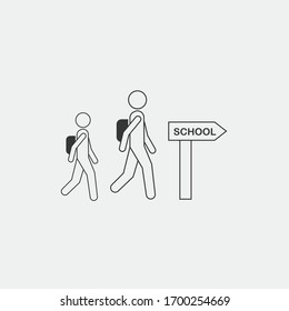 walking to school sign vector icon traffic icon