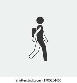 walking to school vector icon 
