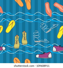 walking shoes seamless pattern
