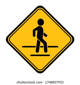 walking sign on white background