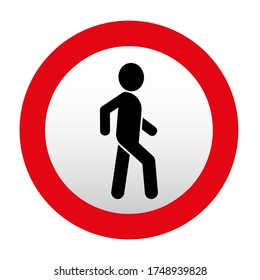 walking sign on white background