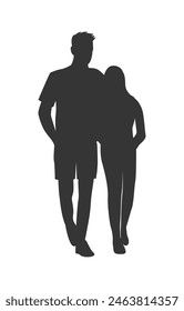 walking silhouette woman. walking people silhouette. walking woman silhouette. walking woman isolated on white background. Vector illustration. hand drawn.