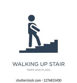 walking up stair icon vector on white background, walking up stair trendy filled icons from Maps and Flags collection, walking up stair vector illustration