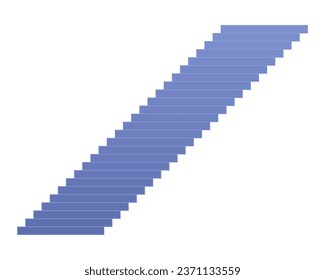 Walking up stairway 2D cartoon object. Corporate steps. Long stairs isolated vector item white background. Climbing upstairs. Reaching future. Up and down structure color flat spot illustration