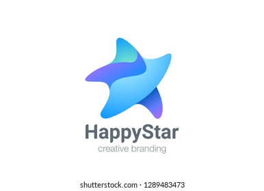 Walking Star Logo Success Geometric Friendly design vector template. Favorite Winner Award Logotype concept symbol icon.