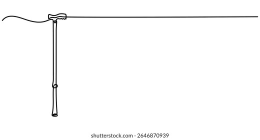bengala desenho contínuo de uma linha, bengala ícones de bengala em contorno e estilos preenchidos, elegante bengala ilustração desenhado à mão vetor contorno, Ornate andando stick ilustração. 