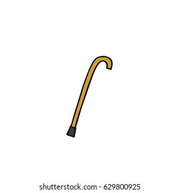 walking stick doodle icon