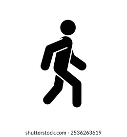 Walking stick figure icon. Vector illustration.