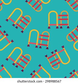 walking stick flat icon seamless pattern background