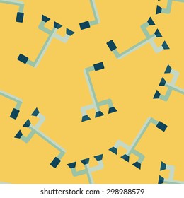walking stick flat icon seamless pattern background