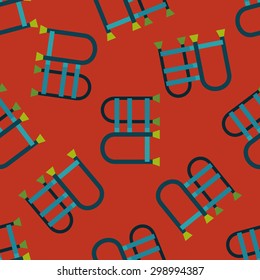 walking stick flat icon seamless pattern background