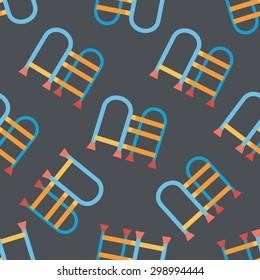 walking stick flat icon seamless pattern background