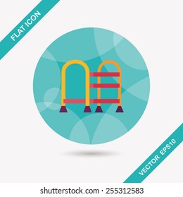 walking stick flat icon with shadow