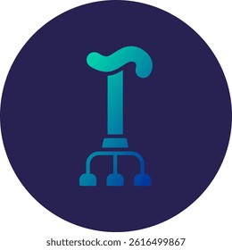 Walking Stick Glyph Circle Gradient Icon