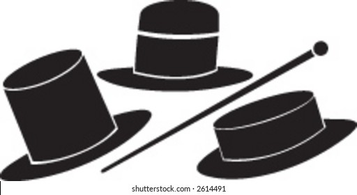 walking stick & hats