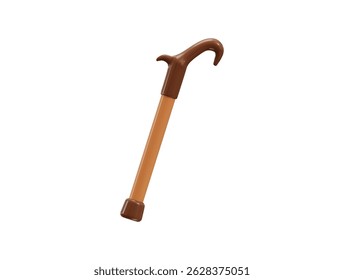 Walking Stick Icon 3d render concept of Walking Cane Stick, Walking stick, medical supplies icon vector illustration