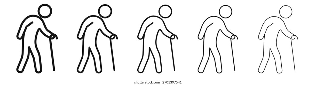 Walking stick ícone design, logotipo, aplicativo, UI. Ilustração vetorial, EPS