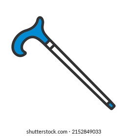 Walking Stick Icon. Editable Bold Outline With Color Fill Design. Vector Illustration.